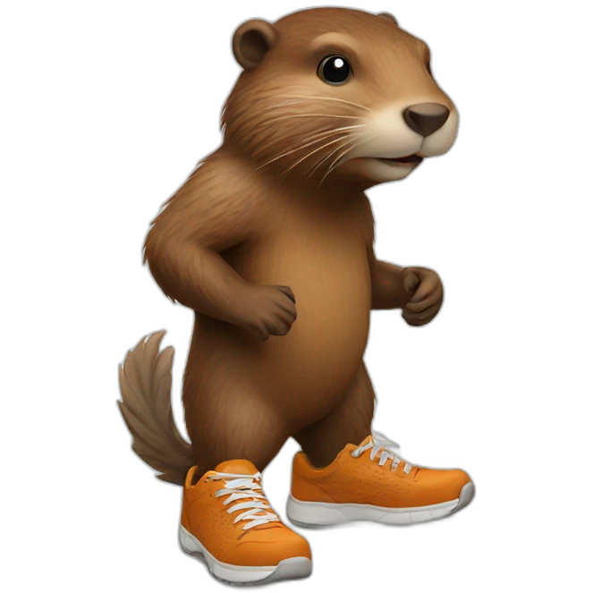 Beaver with sneakers emoji