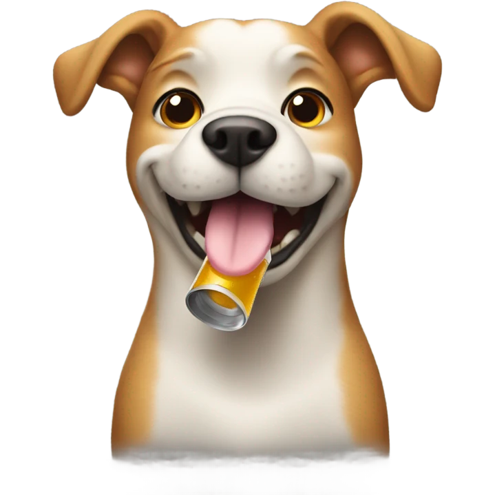 Dog holding a beer emoji