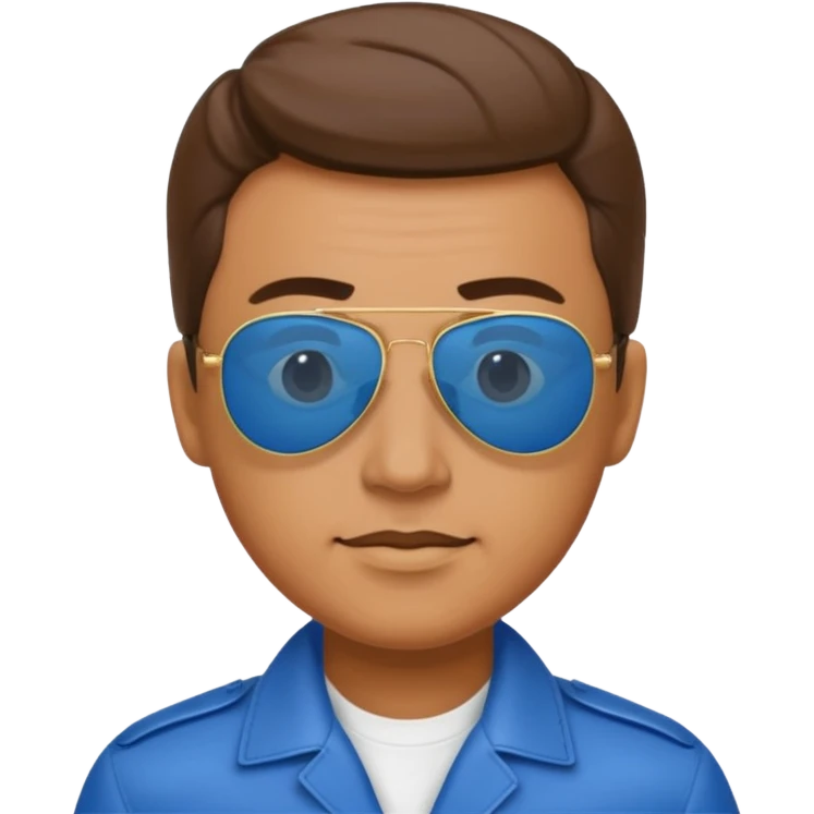 President macros ‘foshur’ wearing blue aviator sunglasses emoji