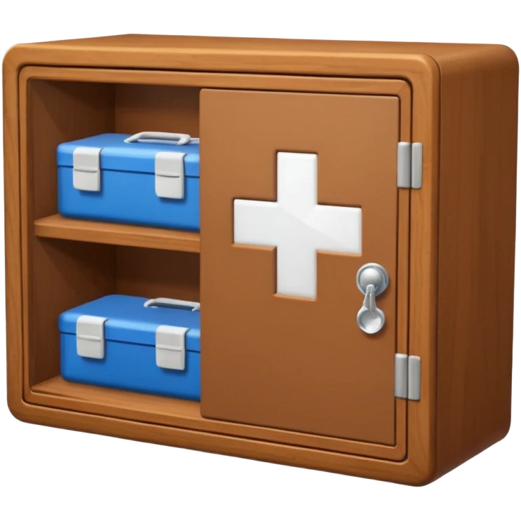brown first aid cabinet front glass emoji