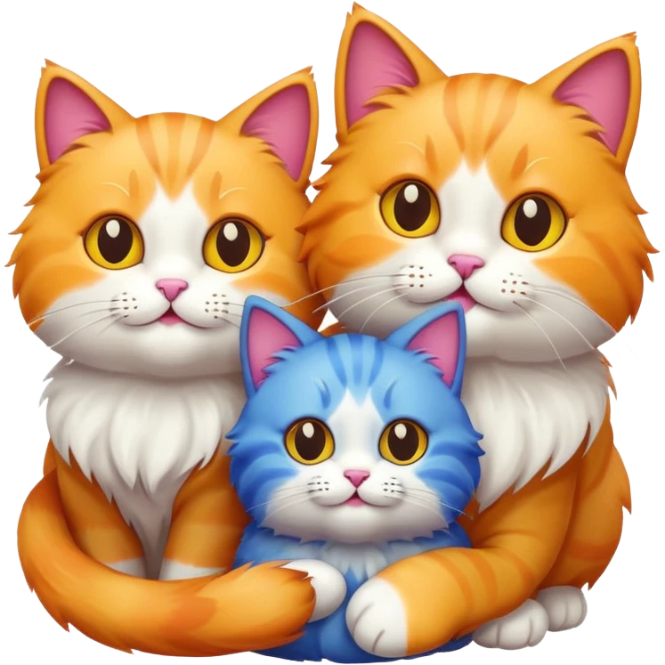 three (3) cats emoji