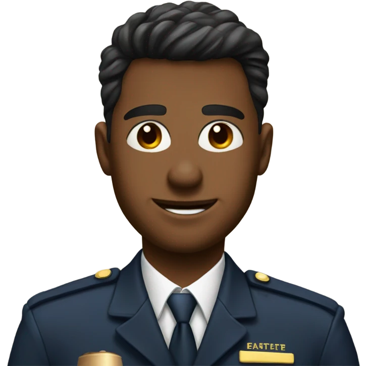 Airline Pilot with coffee on shirt emoji