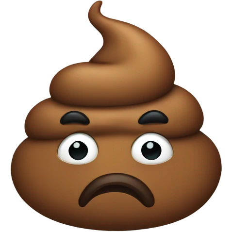 Frowning poop emoji