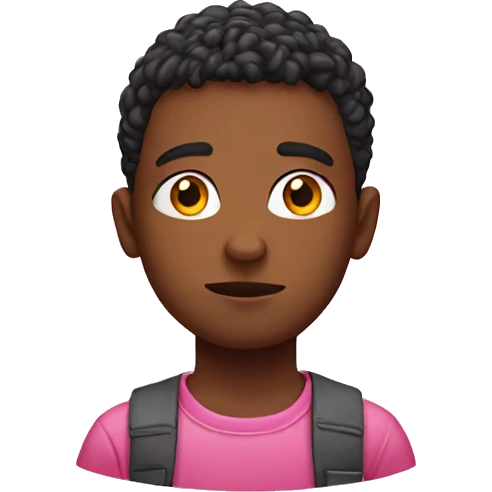 mysterious boy with pink background emoji