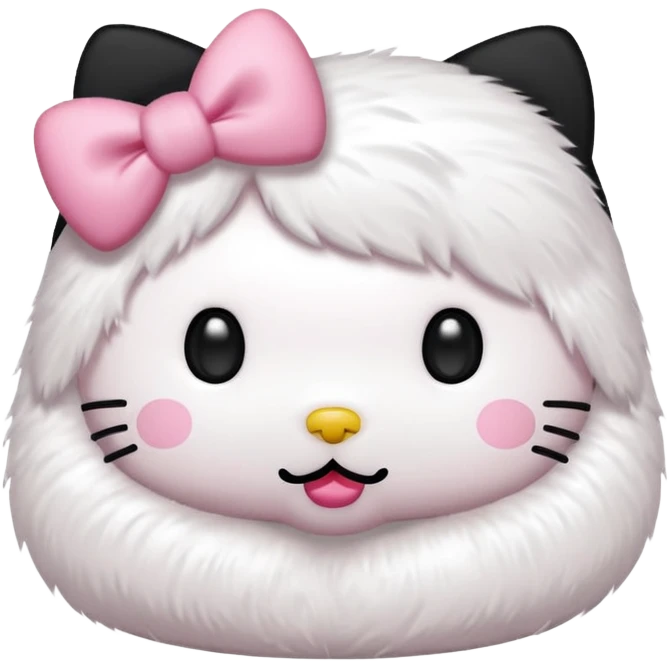 hello kitty with a black bow emoji