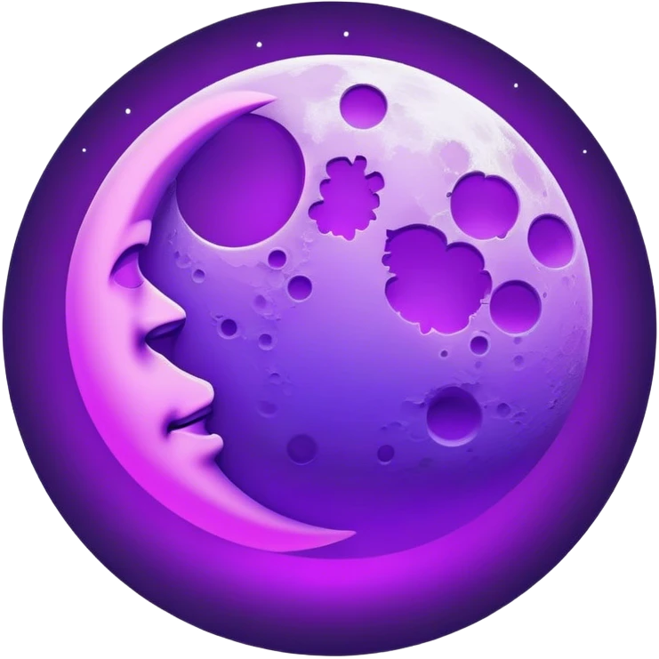 neon violet outline moon emoji