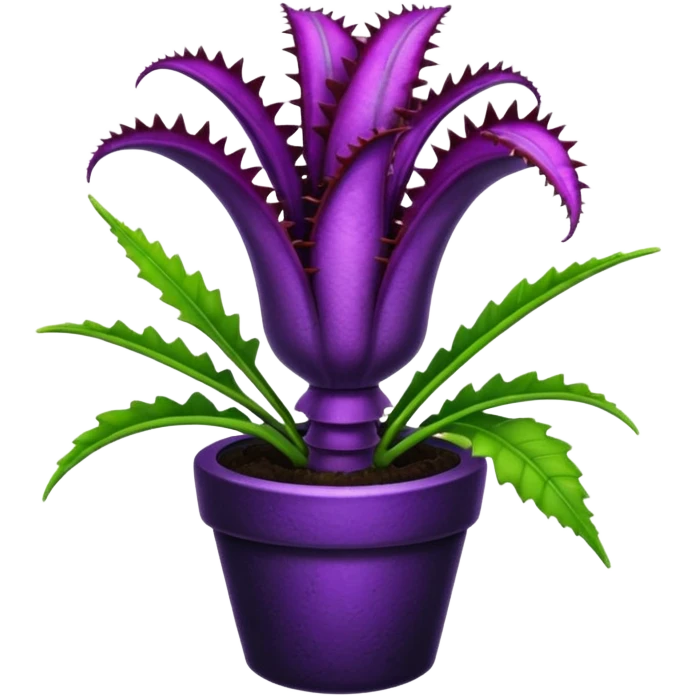 Black and purple Venus flytrap emoji