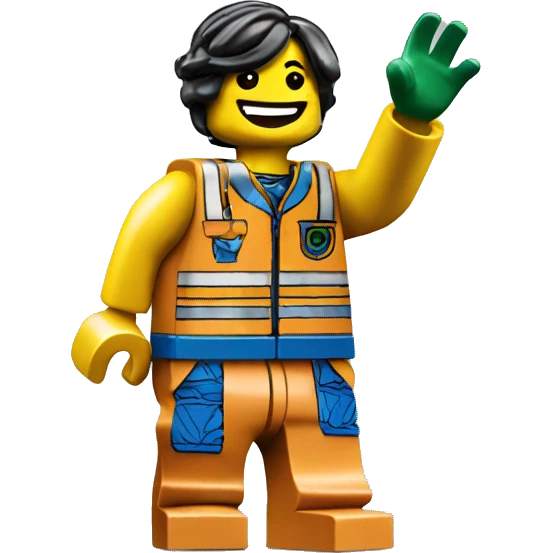 lego character waving emoji