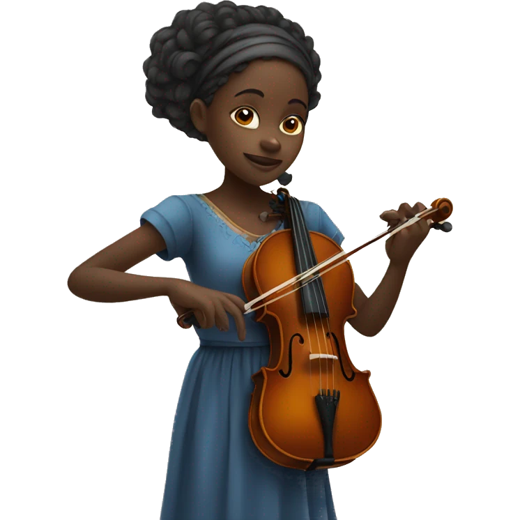 African girl playing violin emoji
