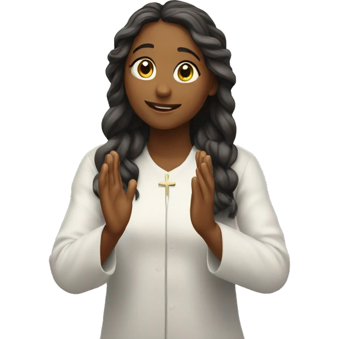 Girl praising god emoji