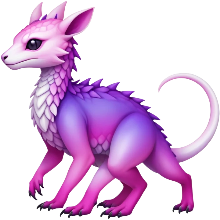  Cool Edgy Purple-pink-white-gradient ethereal badass Fionbri-Vernid-Trico-animal-creature full body  emoji