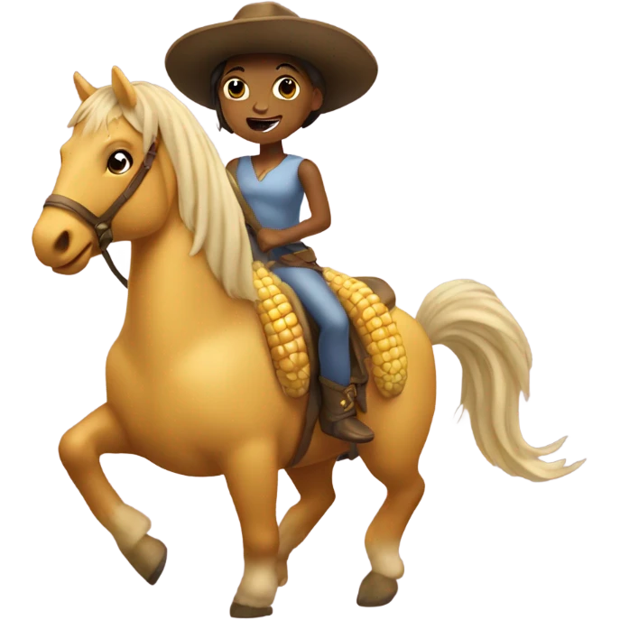Princess riding a corn horse emoji