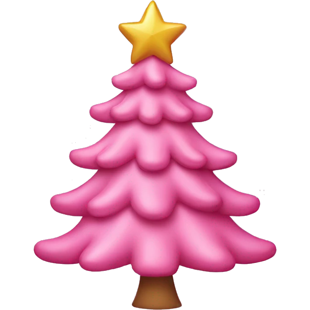 Pink Christmas tree with bows emoji