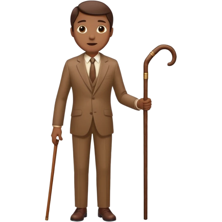 Give me a brown suit with stick  emoji