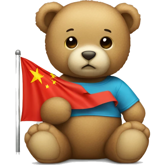A teddy bear with Chinese flag  emoji