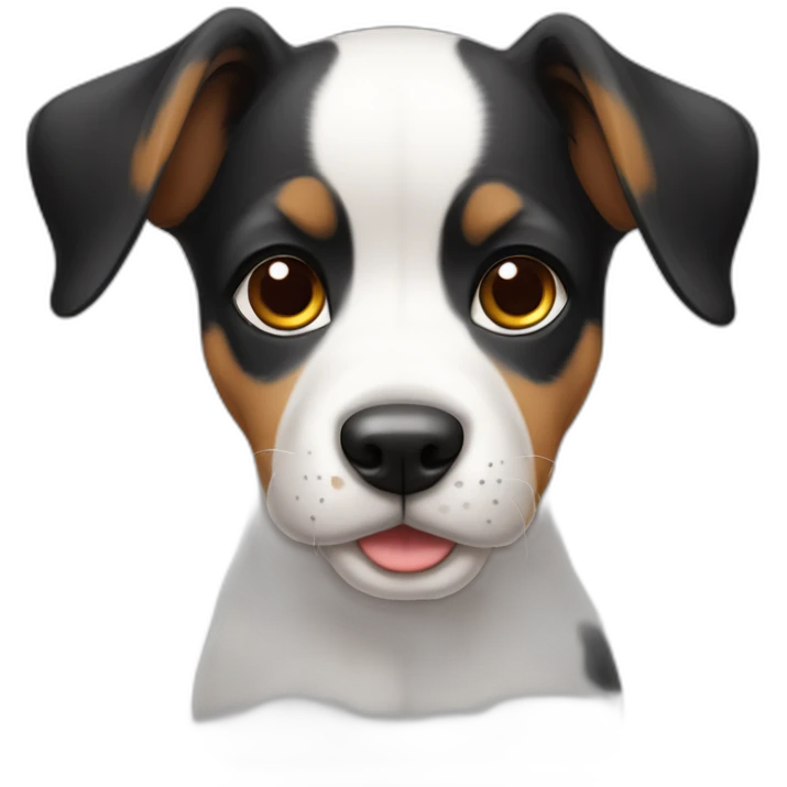 bodegueiro tricolor puppy ears up white body emoji