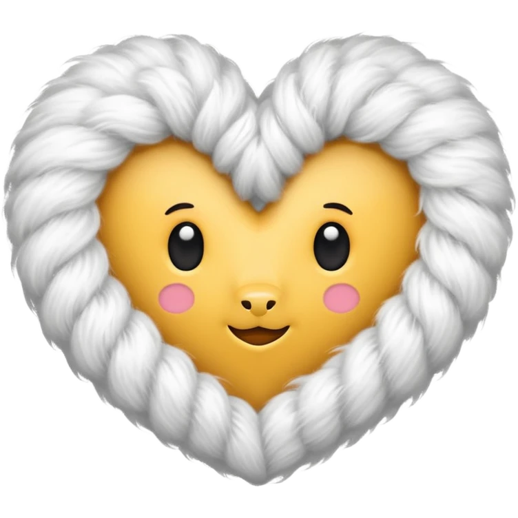 white fur heart, large locks of wool emoji