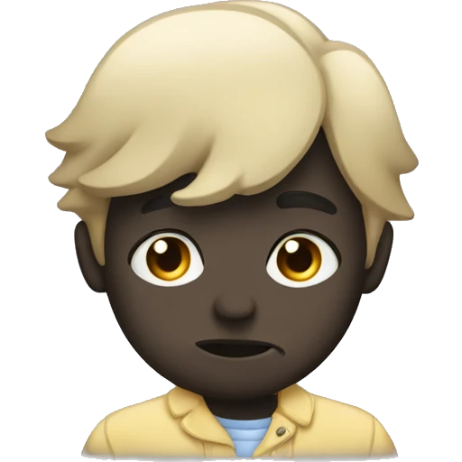  Black french puddle with a sad expression  emoji