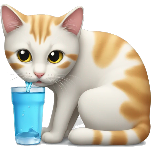 Cat drinking water emoji
