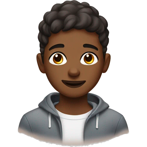 One brown skin boy doing skin care  emoji