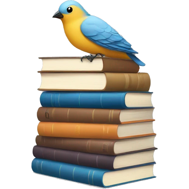 Bird book stack emoji