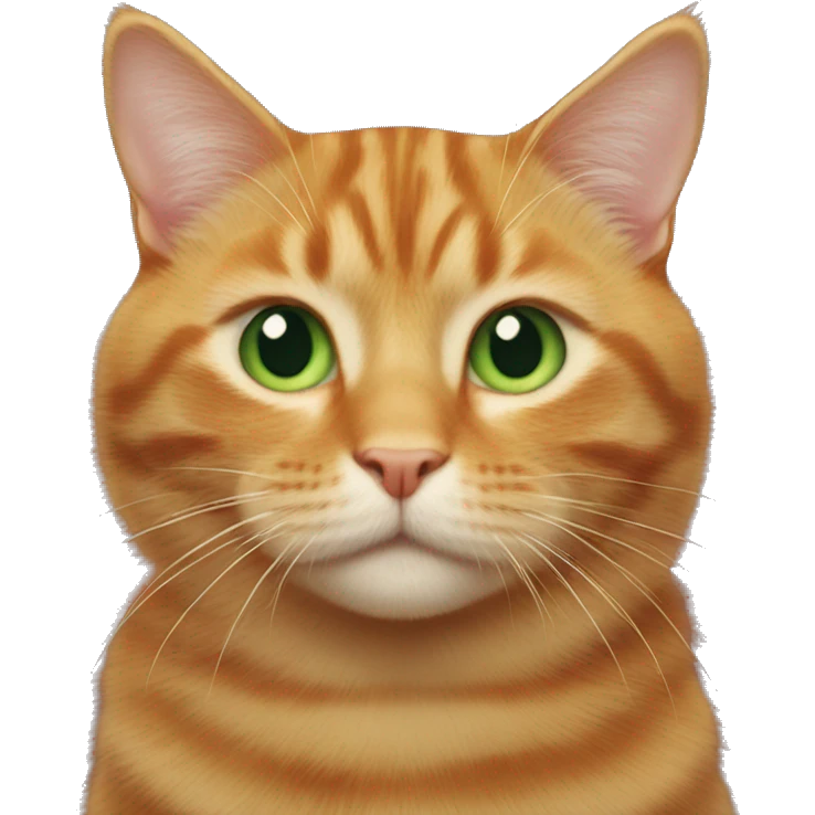 Green eyed ginger cat happy emoji
