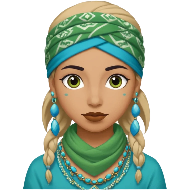 bandera, gitana azul y verde emoji