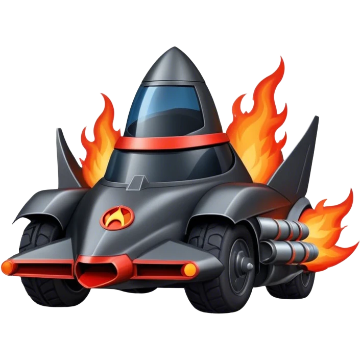 ROCKET IN FIRE BATMOBILE emoji