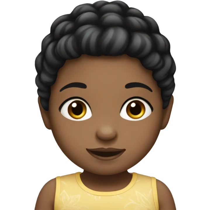 White girl toddler with black hair emoji