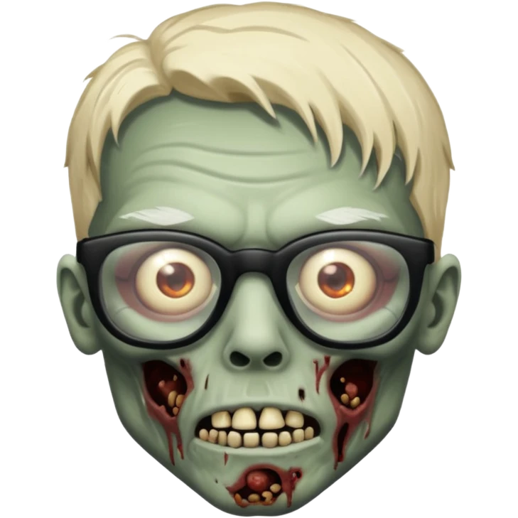 zombie with black glasses emoji