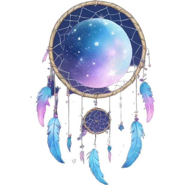 Sparkly moon-and-stars-galaxy-dreamcatcher emoji