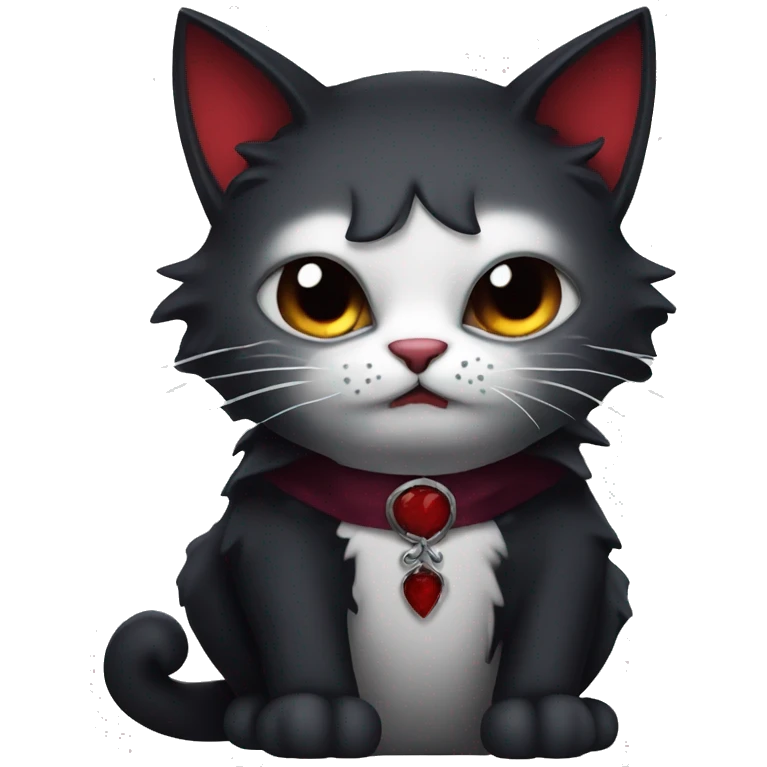 vampire goth cat emoji