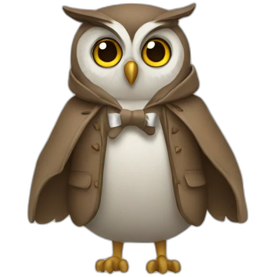Owl wearing a coat emoji