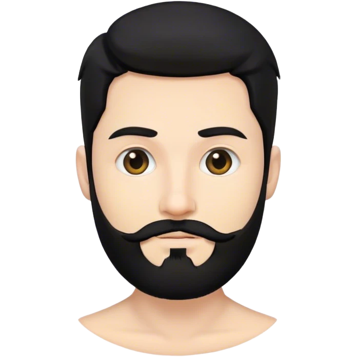 White man with black hair and black circle beard emoji
