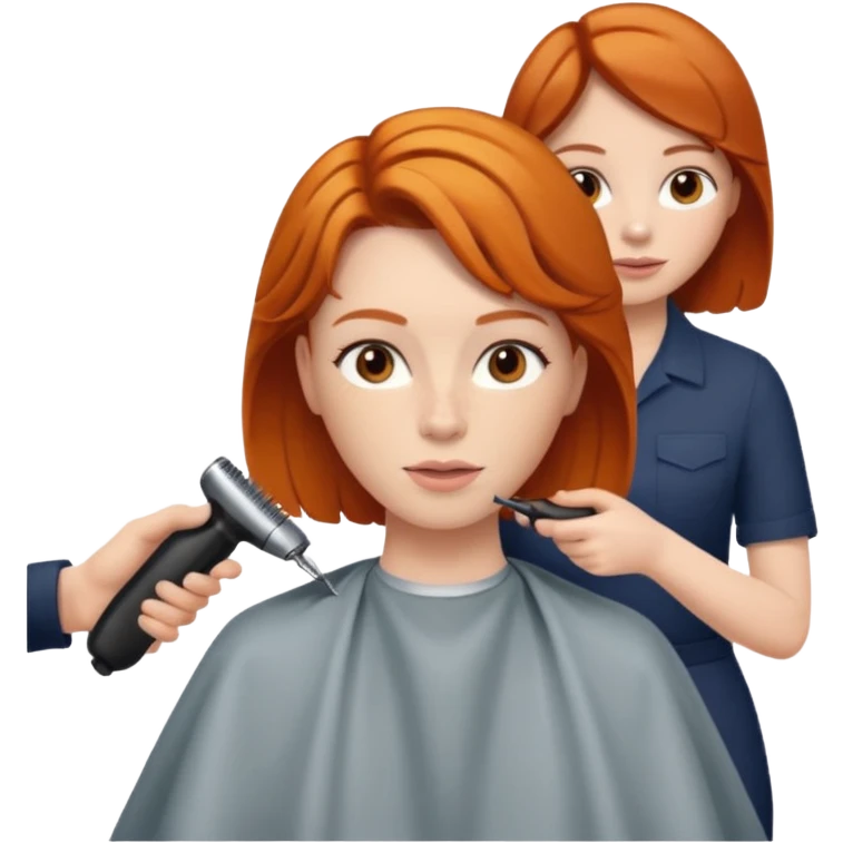 ginger woman getting haircut emoji
