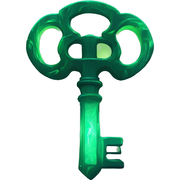 Green glowing abstract key emoji