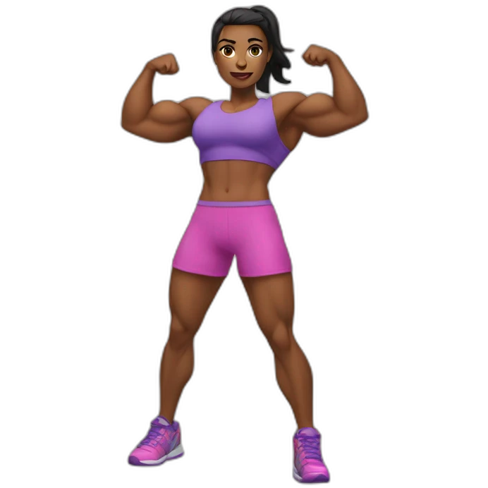 Une fille super musclé emoji