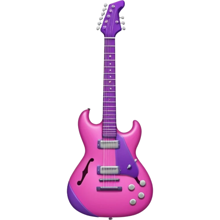 Dark pink/purple guitar with a cute little bow on it emoji