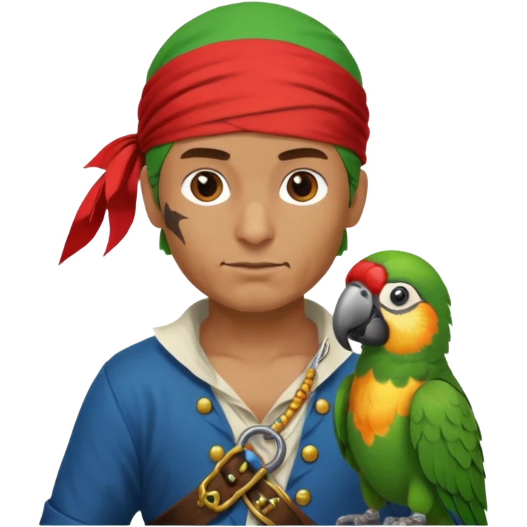 pirate and parrot emoji