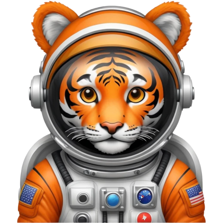 Tiger astronaut with spacesuit and helmet emoji