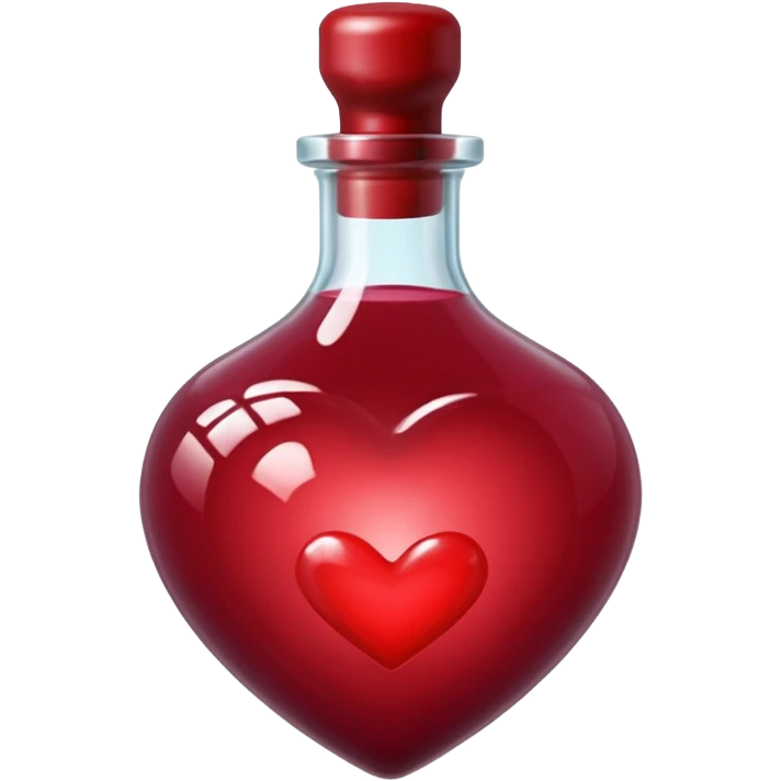 burgundy red heart shaped potion emoji