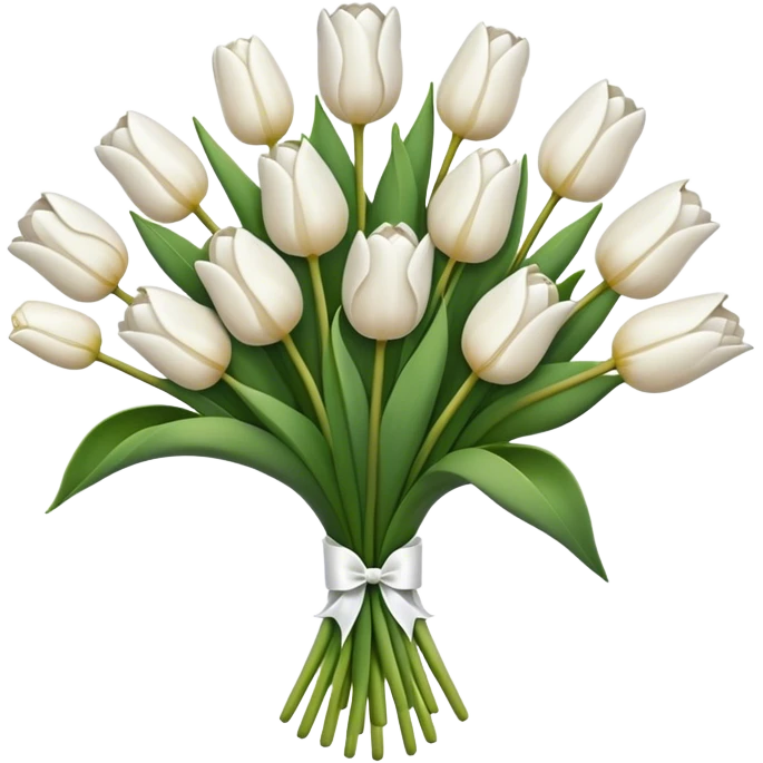 white tulip bouquet  emoji