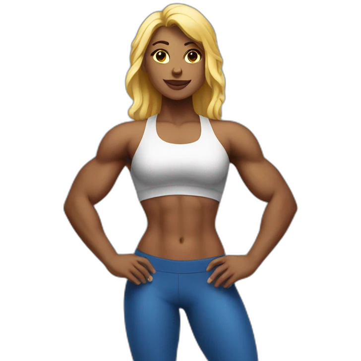 A bodybuilder girl emoji