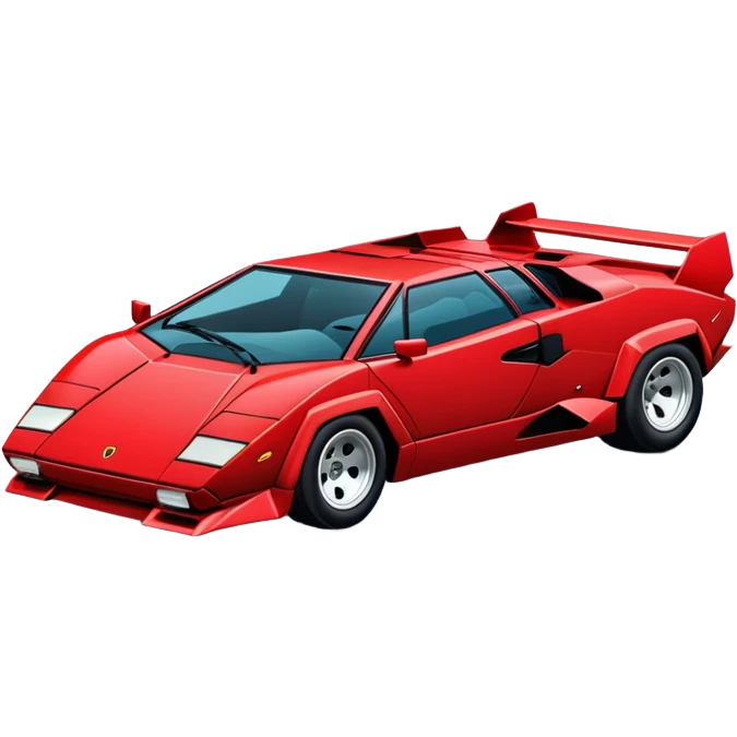 Make the red Lamborghini Countach even more minimalist and emoji-like emoji