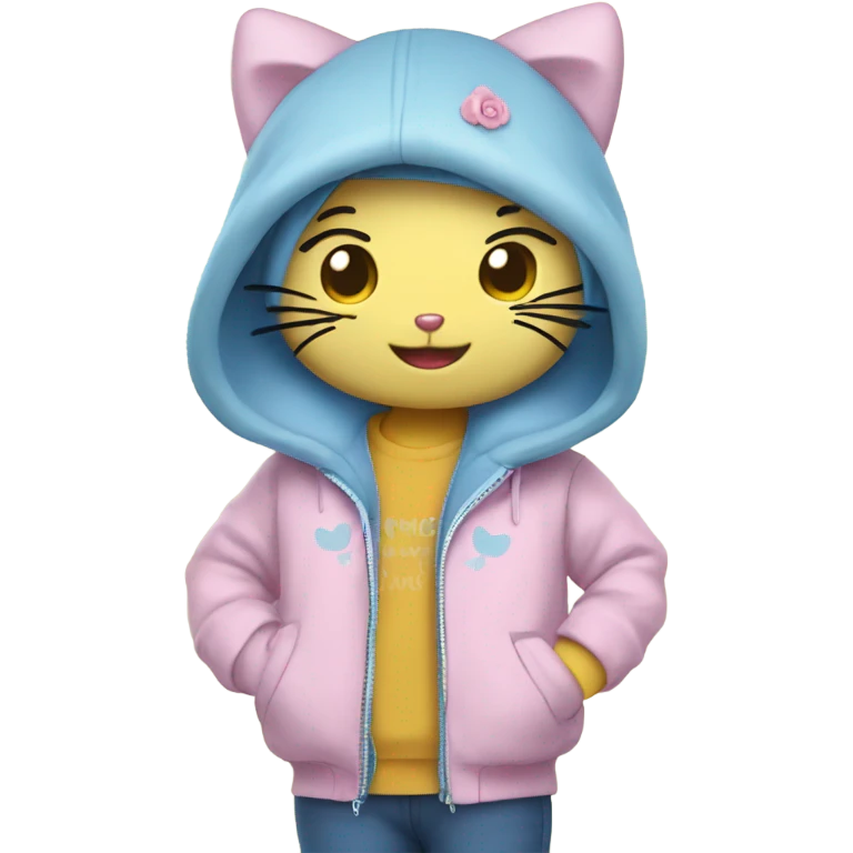 Hello kitty in bluey jaket emoji