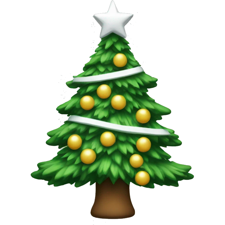 christmas tree with white bows emoji