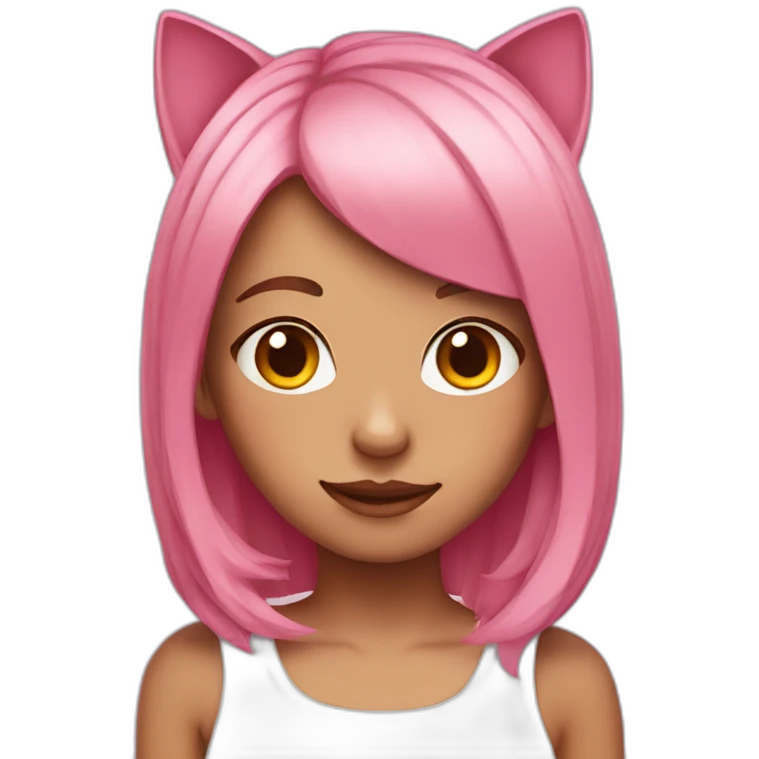 Pink Hair Girl with Cat ears emoji