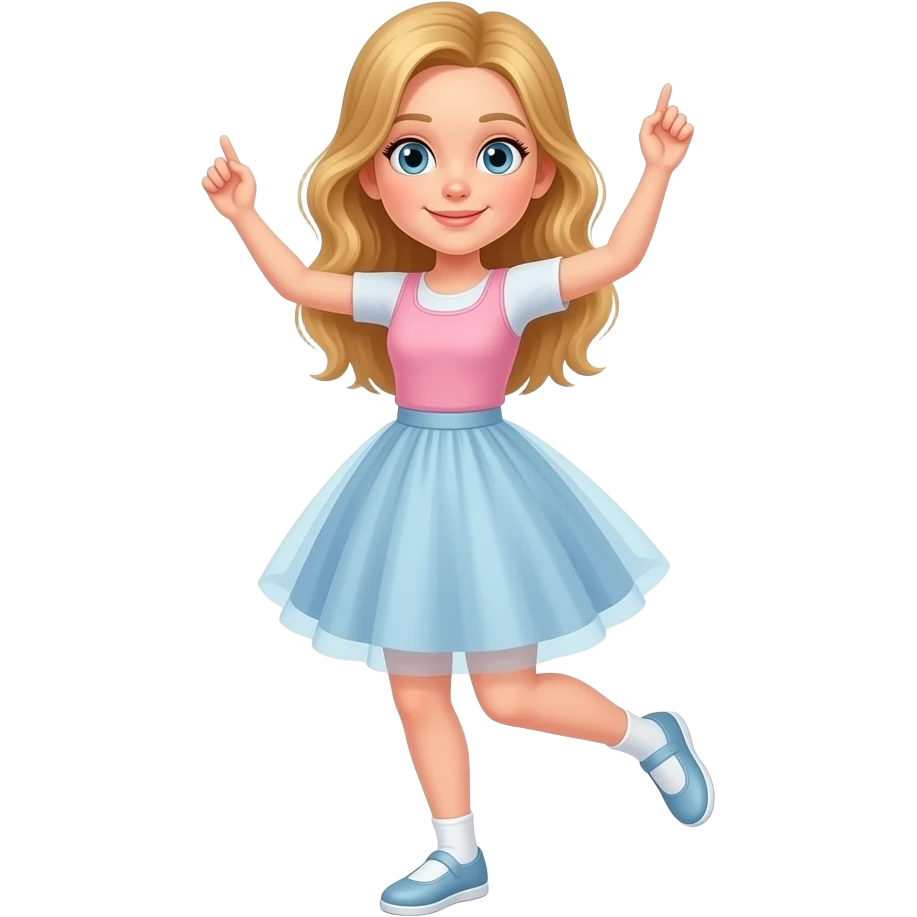 13 year old blond girl dancing emoji