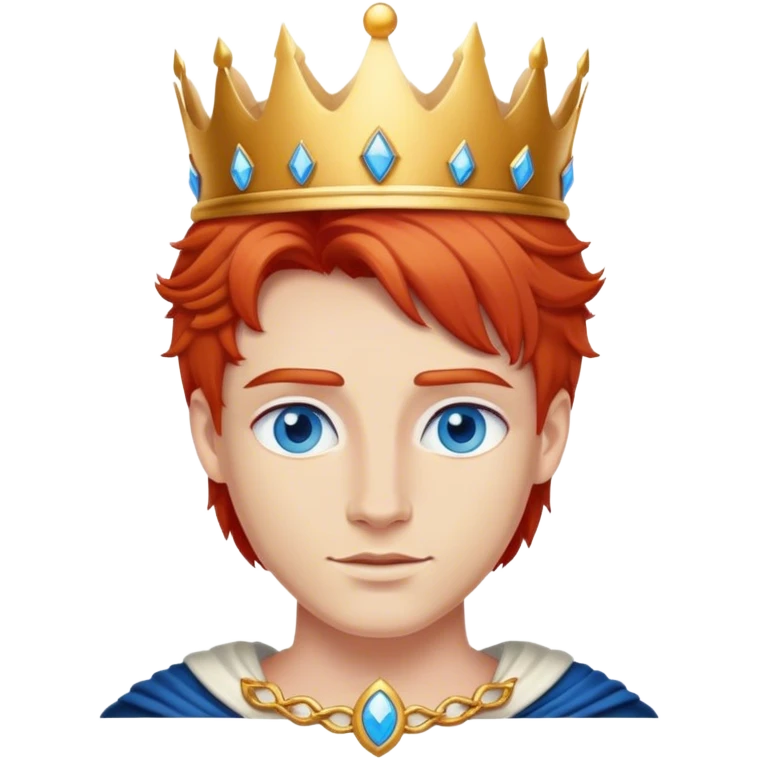 Red hair king, blonde queen, blue eyes emoji