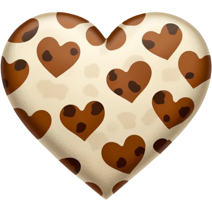 Cow print brown  heart emoji
